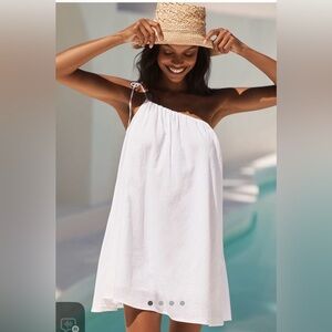 NWT Seafolly  Rio One Shoulder Coverup / Mini Dress in White Size XL